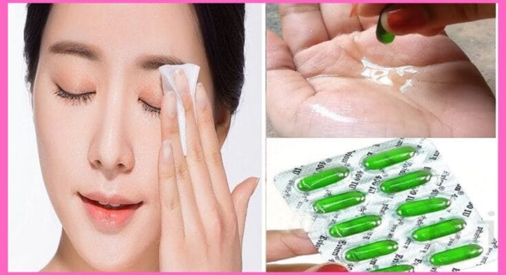 Skin Care With Vitamin E Capsule