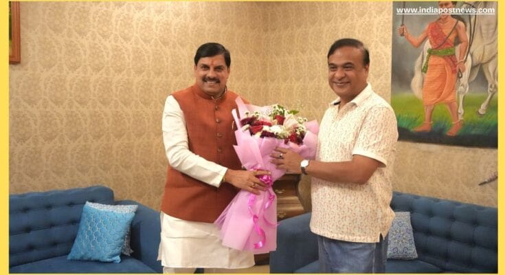 mohan yadav meeting with cm himanta